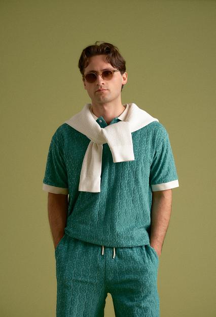 Drôle de Monsieur Le Polo Monogramme MC Emeraude